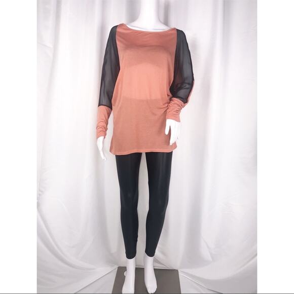 Blue Life Peach & Black Chiffon Eclipse Blouse SzS - Picture 3 of 16